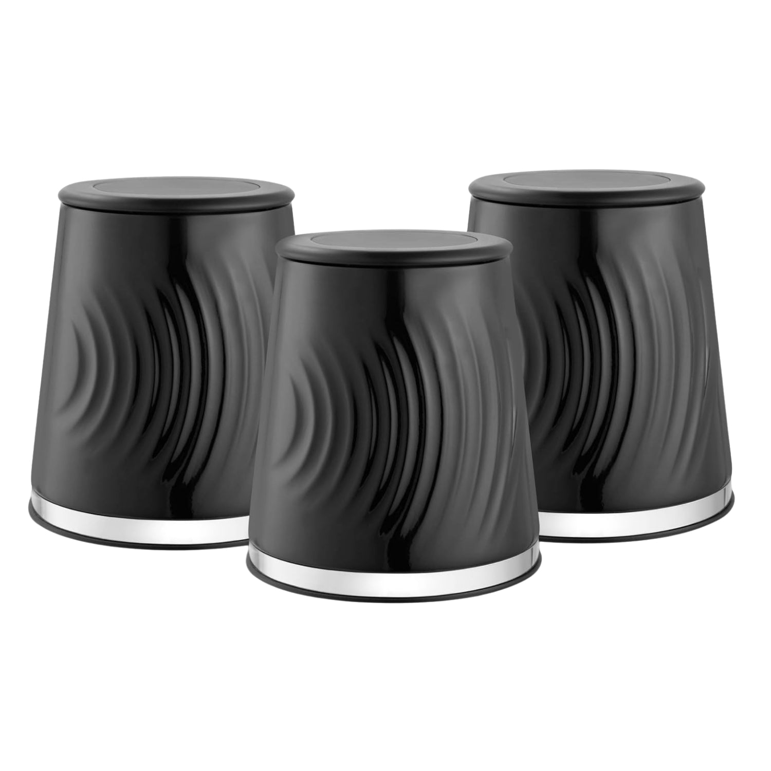 Set of 3 Tea Coffee Sugar Tower Sonar Canisters