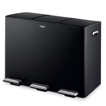 Tower 45L 3-Compartment Recycling Pedal Bin