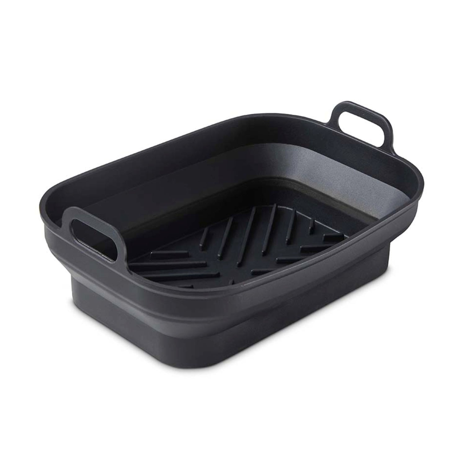 2Pcs Black Silicone Foldable Rectangular Air Fryer Trays