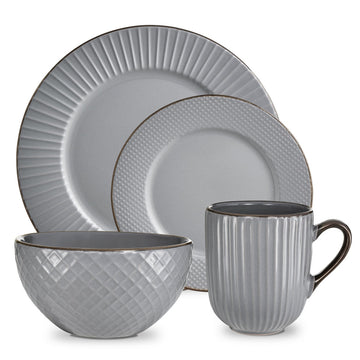 Tower 16 Piece Empire Grey Dinnerware Set