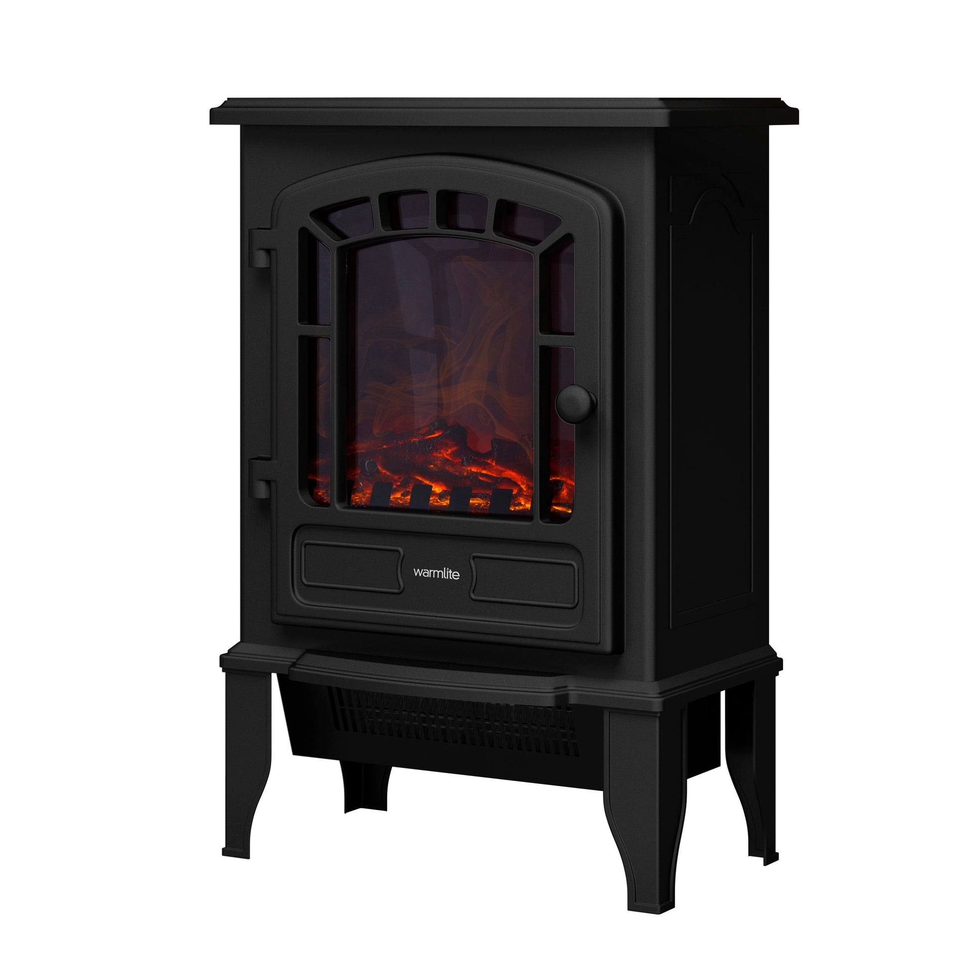 Warmlite 2000W Black LED Stove Fire Flame Effect Radiator