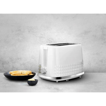 Tower Solitaire White 2 Slice Toaster