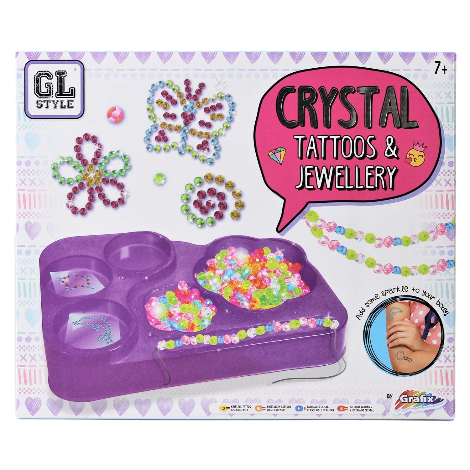 GL Style Crystal Tattoos & Jewellery Set for Girls 8+