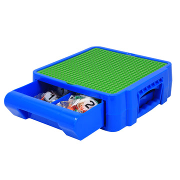 50Pcs Building Blocks Toy In Blue Case With 4 Compartments