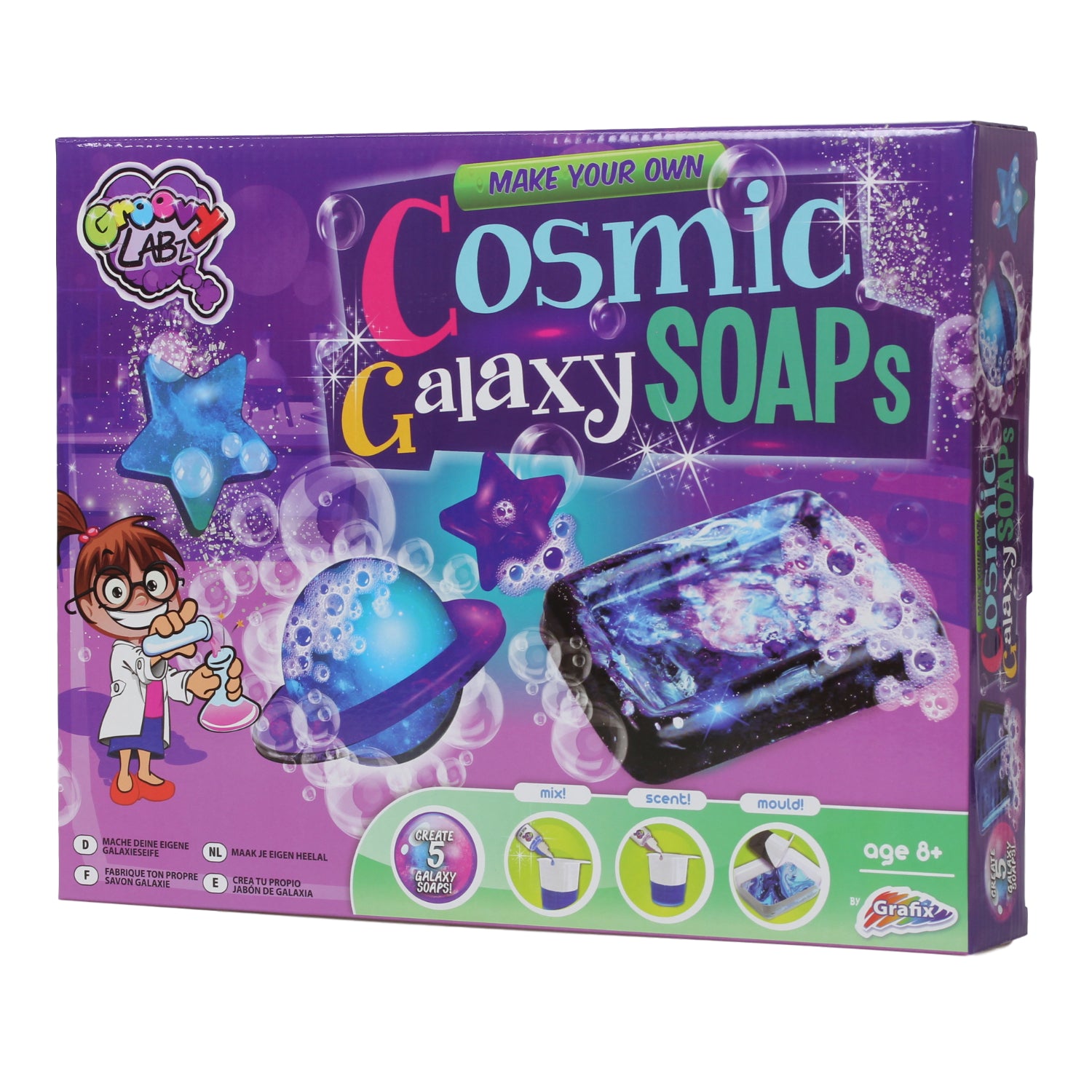 DIY Galaxy Hand Soap Bubble Bath Bomb Lab Learning Kids Set
