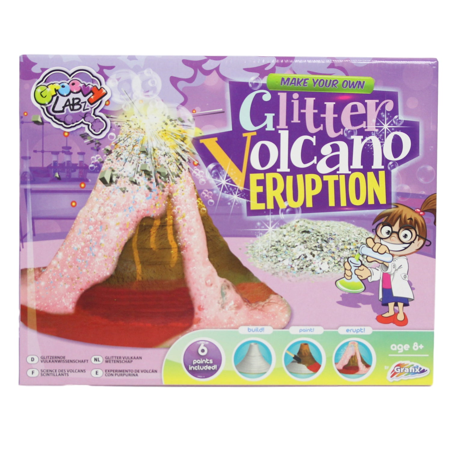 Grafix Groovy Labz Make Your Own Glitter Volcano Eruption Set