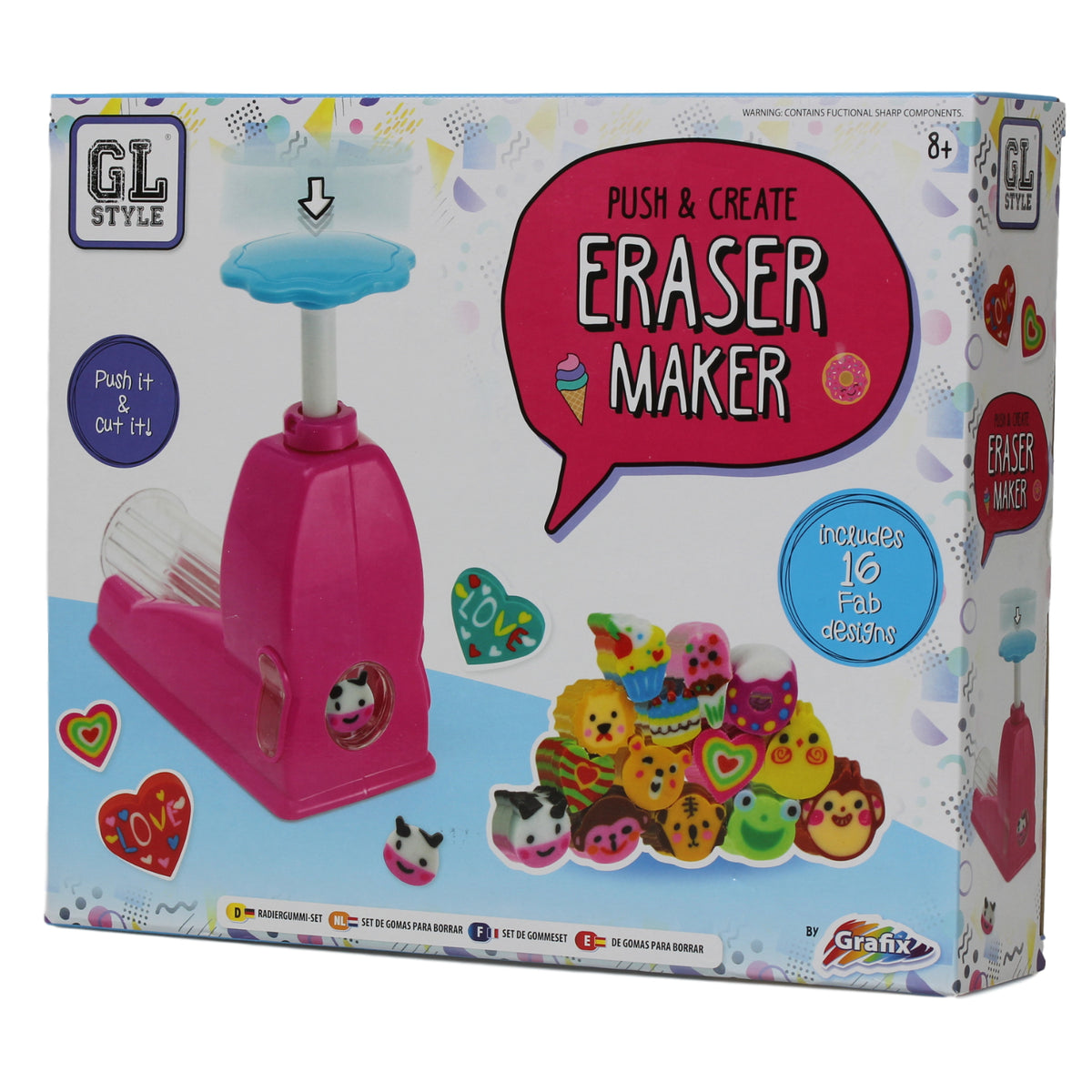 Push and Create Arts and Crafts Activity Eraser Maker Kids Set
