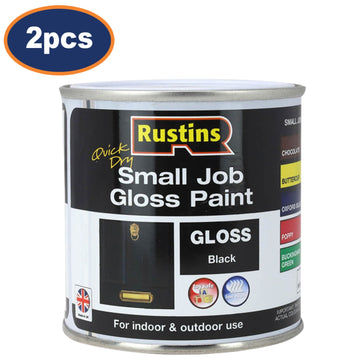 2Pcs Rustins 250ml Black Quick Dry Gloss Paint