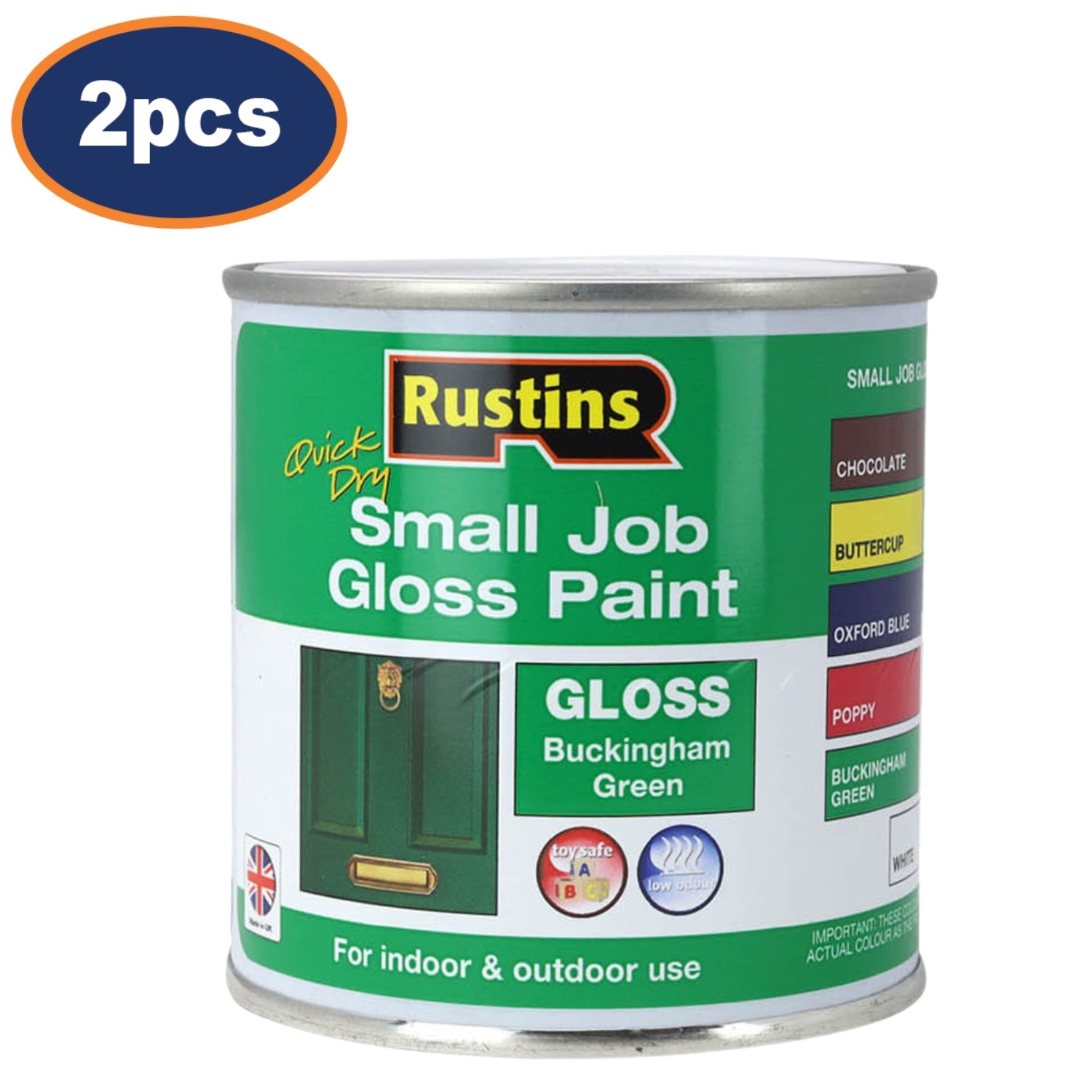 2Pcs Rustins 250ml Buckingham Green Quick Dry Gloss Paint