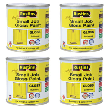 4Pcs Rustins 250ml Buttercup Yellow Quick Dry Gloss Paint
