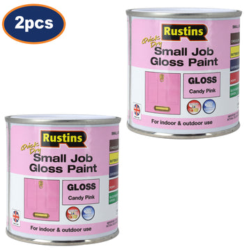 2Pcs Rustins 250ml Candy Pink Quick Dry Gloss Paint