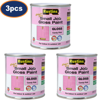 3Pcs Rustins 250ml Candy Pink Quick Dry Gloss Paint