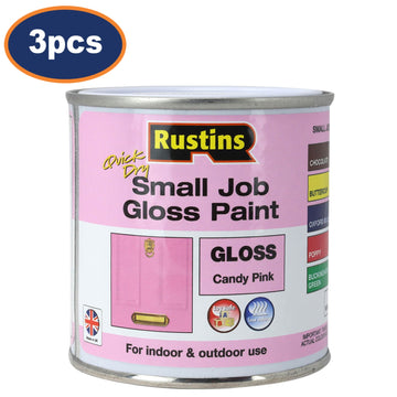 3Pcs Rustins 250ml Candy Pink Quick Dry Gloss Paint