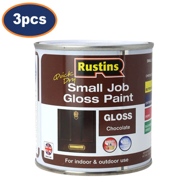 3Pcs Rustins 250ml Chocolate Brown Quick Dry Gloss Paint