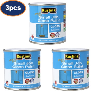 3Pcs Rustins 250ml Delphinium Blue Quick Dry Gloss Paint