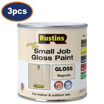 3Pcs Rustins 250ml Magnolia Quick Dry Gloss Paint