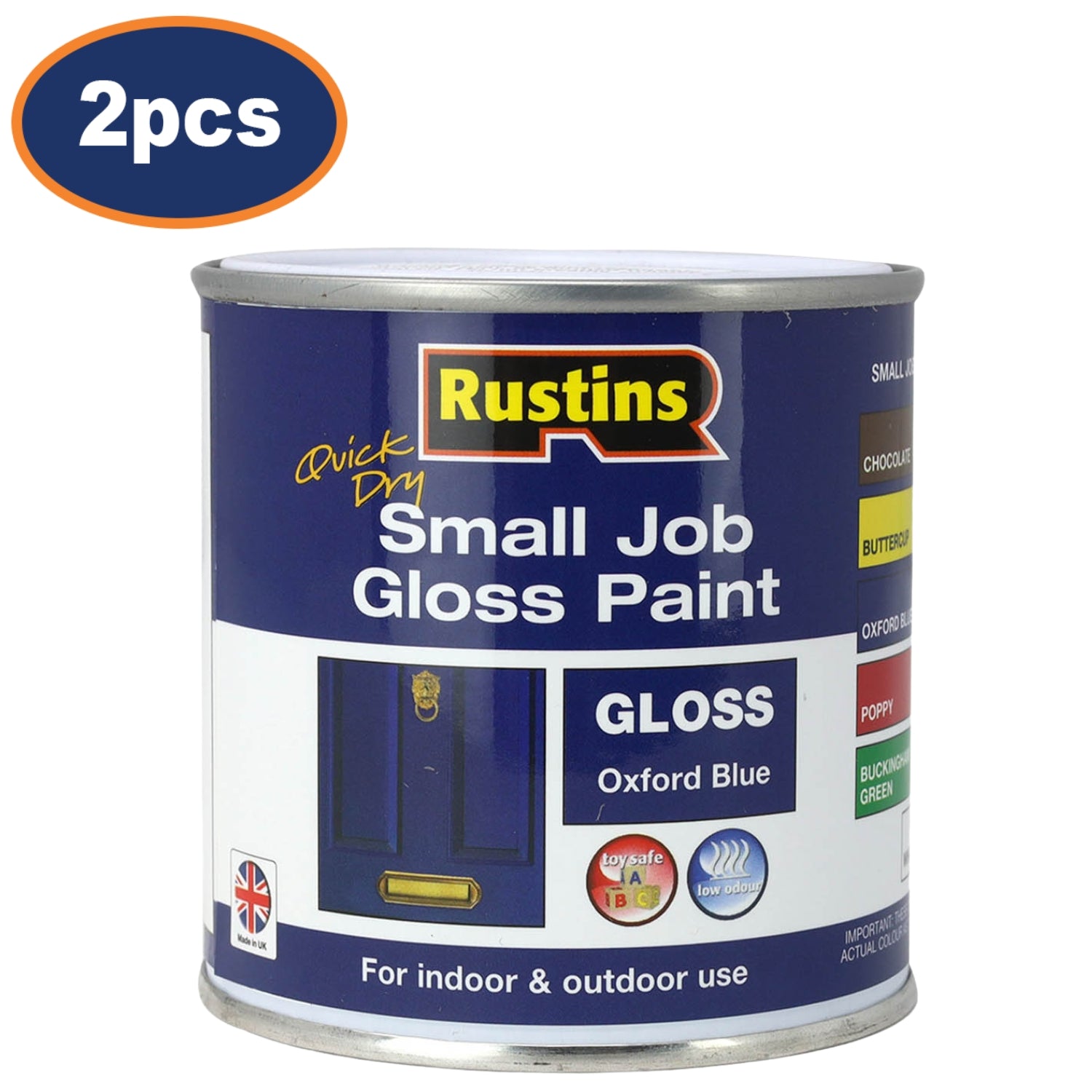 2Pcs Rustins 250ml Oxford Blue Quick Dry Gloss Paint