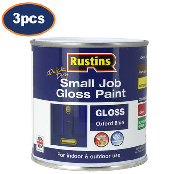 3Pcs Rustins 250ml Oxford Blue Quick Dry Gloss Paint