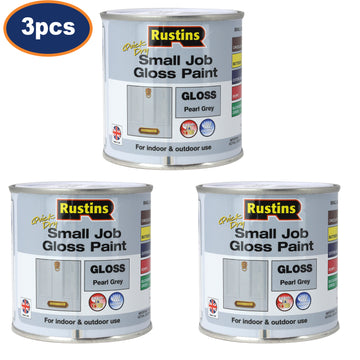 3Pcs Rustins 250ml Pearl Grey Quick Dry Gloss Paint