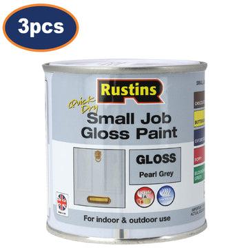 3Pcs Rustins 250ml Pearl Grey Quick Dry Gloss Paint
