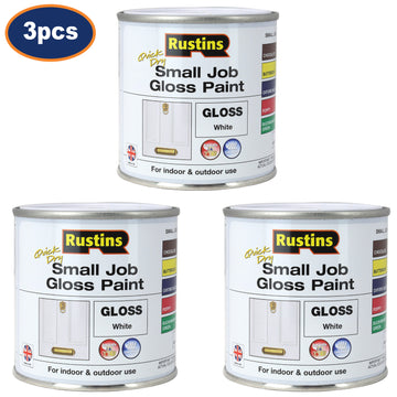 3Pcs Rustins 250ml White Quick Dry Gloss Paint