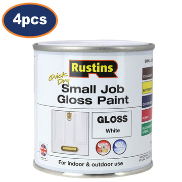 4Pcs Rustins 250ml White Quick Dry Gloss Paint