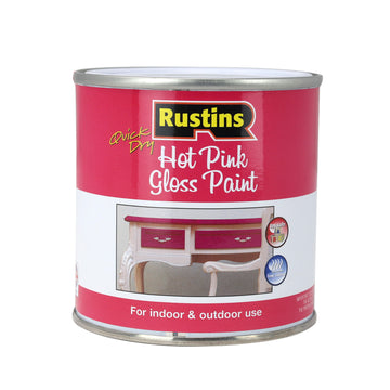 2Pcs Rustins 250ml Hot Pink Quick Dry Gloss Paint