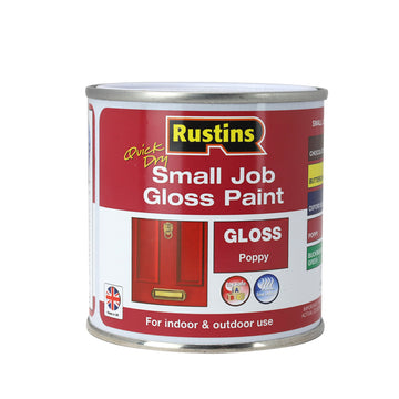 3Pcs Rustins 250ml Poppy Red Quick Dry Gloss Paint