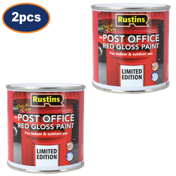 2Pcs Rustins 250ml Post Office Red Quick Dry Gloss Paint