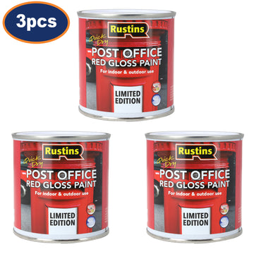 3Pcs Rustins 250ml Post Office Red Quick Dry Gloss Paint