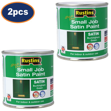 2Pcs Rustins 250ml Buckingham Green Quick Dry Satin Paint