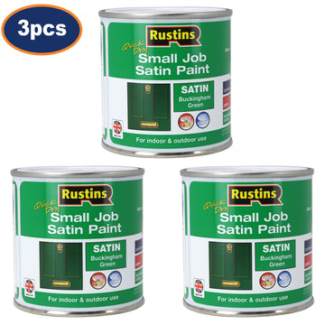3Pcs Rustins 250ml Buckingham Green Quick Dry Satin Paint