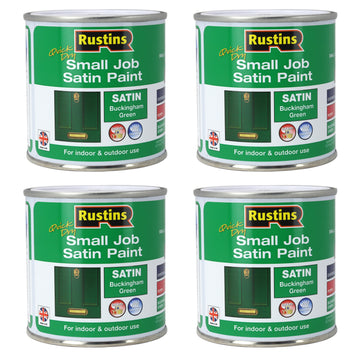 4Pcs Rustins 250ml Buckingham Green Quick Dry Satin Paint