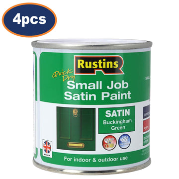 4Pcs Rustins 250ml Buckingham Green Quick Dry Satin Paint
