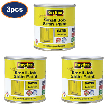 3Pcs Rustins 250ml Buttercup Yellow Quick Dry Satin Paint