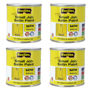 4Pcs Rustins 250ml Buttercup Yellow Quick Dry Satin Paint