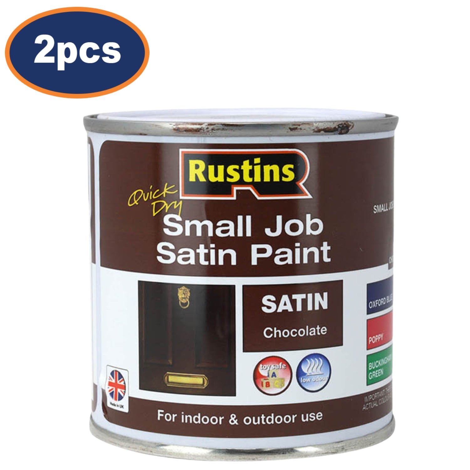 2Pcs Rustins 250ml Chocolate Brown Quick Dry Satin Paint