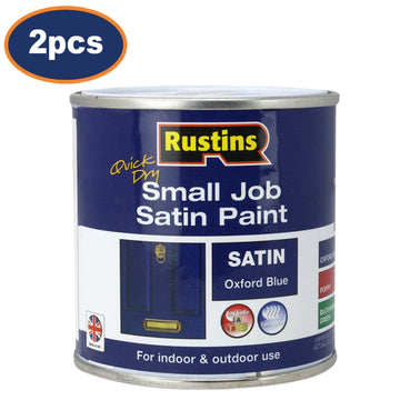 2Pcs Rustins 250ml Oxford Blue Quick Dry Satin Paint
