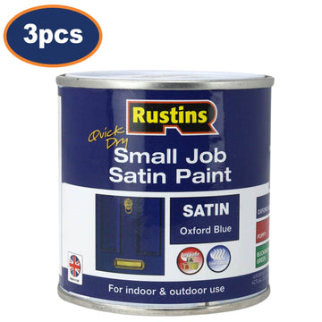 3Pcs Rustins 250ml Oxford Blue Quick Dry Satin Paint