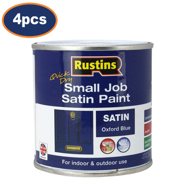 4Pcs Rustins 250ml Oxford Blue Quick Dry Satin Paint