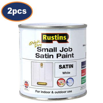 2Pcs Rustins 250ml White Quick Dry Satin Paint