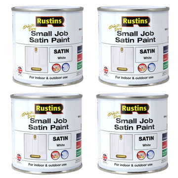 4Pcs Rustins 250ml White Quick Dry Satin Paint
