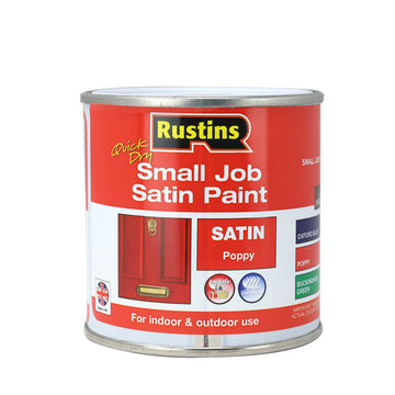 2Pcs Rustins 250ml Poppy Red Quick Dry Satin Paint