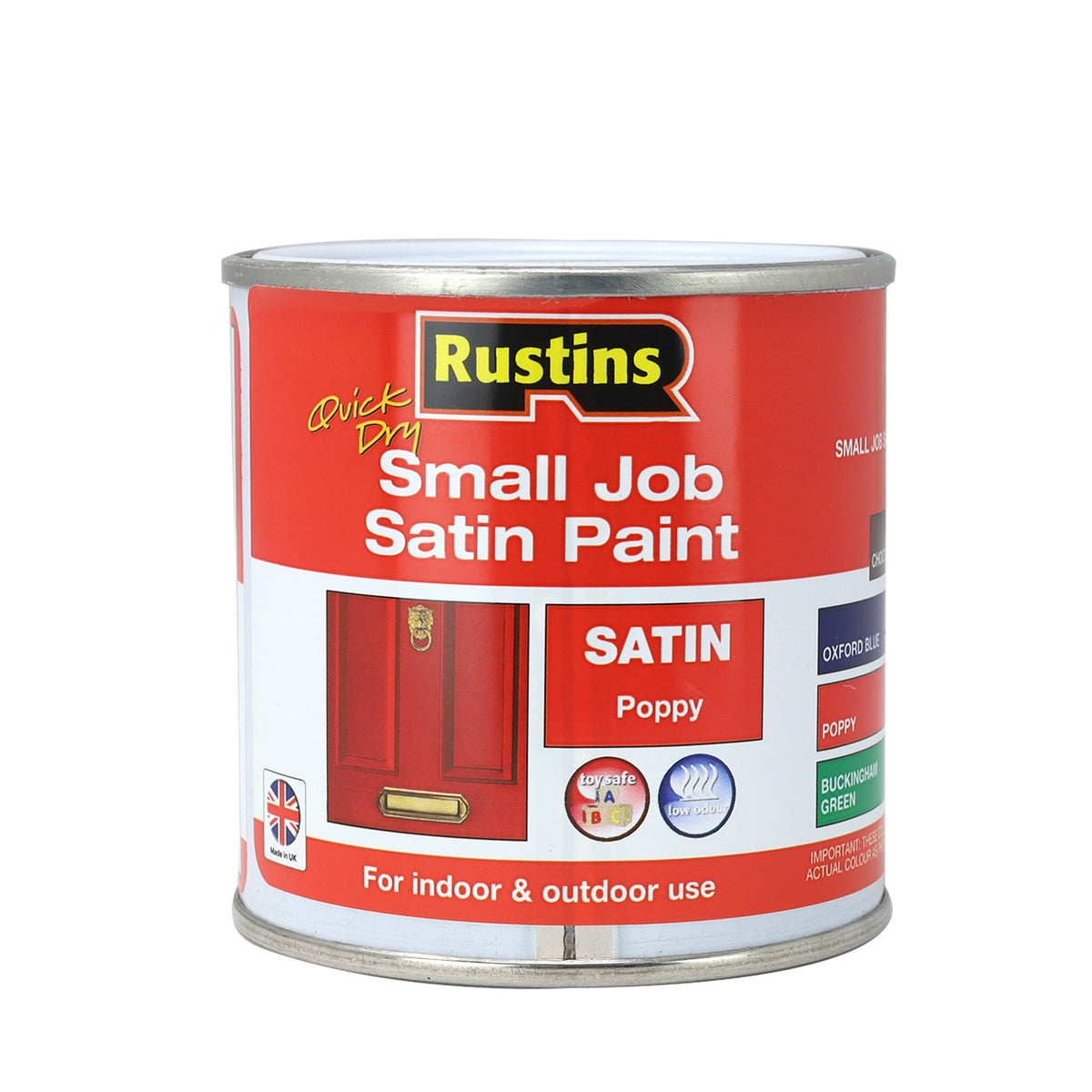 250ml Rustins Quick Dry Satin Poppy Paint