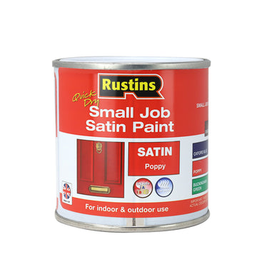 3Pcs Rustins 250ml Poppy Red Quick Dry Satin Paint