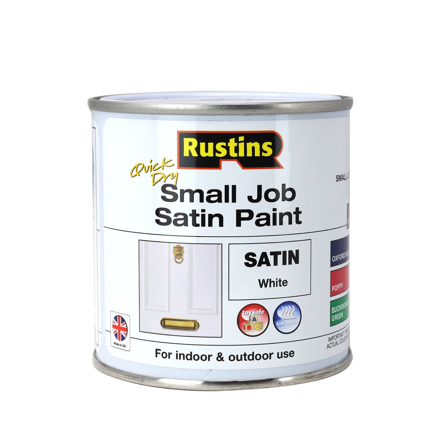 250ml Rustins Quick Dry Satin White Paint