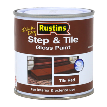 250ml Rustins Red Gloss Finish Step & Tile Quick Dry Paint