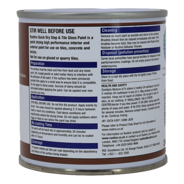 250ml Rustins Red Gloss Finish Step & Tile Quick Dry Paint