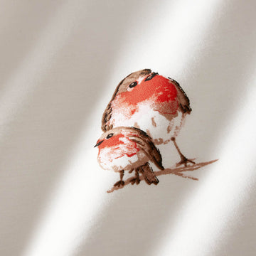 Robins 100% Cotton Duvet Cover Set, Single, Red & White
