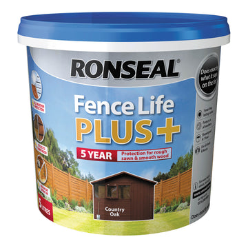 Ronseal Fence Life Plus Shed & Fence Paint - 5L Country Oak